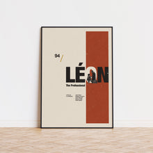 Leon Inspired Poster  Mid Century Modern Poster  Minimalist Poster  Retro Art Print  Swiss, Helvetica Poster 1435493072