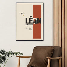 Leon Inspired Poster  Mid Century Modern Poster  Minimalist Poster  Retro Art Print  Swiss, Helvetica Poster 1435493072