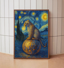 Leopard Sitting On A Disco Ball Print, Trendy Leopard Poster, Disco Ball Mirror Ball, Funky 70s Illustration, Cool Retro Modern Leopard Art