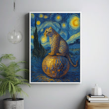 Leopard Sitting On A Disco Ball Print, Trendy Leopard Poster, Disco Ball Mirror Ball, Funky 70s Illustration, Cool Retro Modern Leopard Art