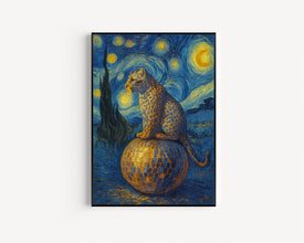 Leopard Sitting On A Disco Ball Print, Trendy Leopard Poster, Disco Ball Mirror Ball, Funky 70s Illustration, Cool Retro Modern Leopard Art