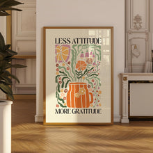 Less Attitude More Gratitude Print, Large Christian Wall Art, Boho Floral printable, Retro Flower Poster, Trendy Poster, Digital Download 1549056554