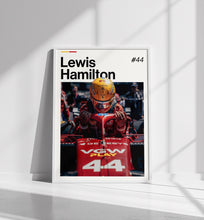 Lewis Hamilton Poster, Hamilton Ferrari Wall Art, Framed Ferrari F1 Print, Motorsport Grand Prix Decor, Car Racing Artwork, Lewis Ferrari 4362114450