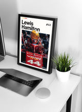 Lewis Hamilton Poster, Hamilton Ferrari Wall Art, Framed Ferrari F1 Print, Motorsport Grand Prix Decor, Car Racing Artwork, Lewis Ferrari 4362114450