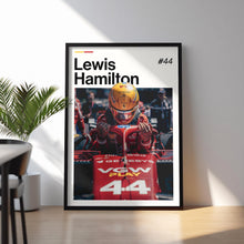 Lewis Hamilton Poster, Hamilton Ferrari Wall Art, Framed Ferrari F1 Print, Motorsport Grand Prix Decor, Car Racing Artwork, Lewis Ferrari 4362114450