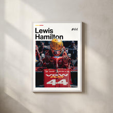 Lewis Hamilton Poster, Hamilton Ferrari Wall Art, Framed Ferrari F1 Print, Motorsport Grand Prix Decor, Car Racing Artwork, Lewis Ferrari 4362114450