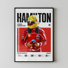 Lewis Hamilton #44 Poster Ferrari Racing Wall Art