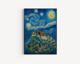 Lhasa Travel Poster - Tibet Wall Art Print, Potala Palace Illustration Artwork, Buddhist Home & Office decor, Gift idea, China Travel print