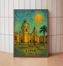 Lima Poster Print, Lima Travel Poster, Lima Van Gogh Style Wall Art, Lima, Peru