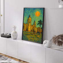 Lima Poster Print, Lima Travel Poster, Lima Van Gogh Style Wall Art, Lima, Peru