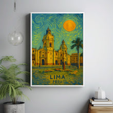 Lima Poster Print, Lima Travel Poster, Lima Van Gogh Style Wall Art, Lima, Peru