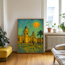 Lima Poster Print, Lima Travel Poster, Lima Van Gogh Style Wall Art, Lima, Peru