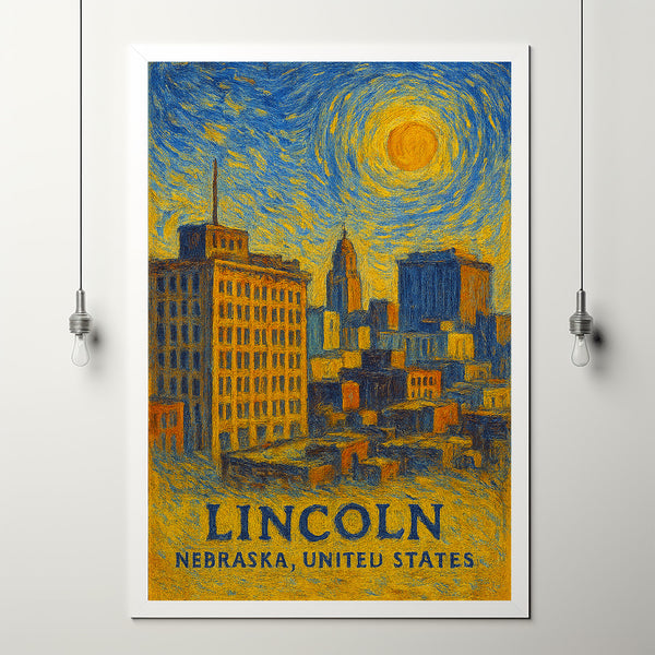 Lincoln Poster Print, Lincoln Travel Poster, Lincoln Minimalistic Wall Art, Lincoln, Nebraska, United States