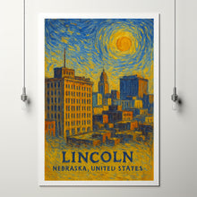 Lincoln Poster Print, Lincoln Travel Poster, Lincoln Minimalistic Wall Art, Lincoln, Nebraska, United States