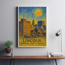 Lincoln Poster Print, Lincoln Travel Poster, Lincoln Minimalistic Wall Art, Lincoln, Nebraska, United States