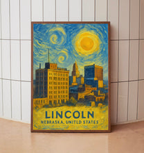 Lincoln Poster Print, Lincoln Travel Poster, Lincoln Van Gogh Style Wall Art, Lincoln, Nebraska, United States