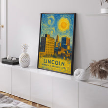 Lincoln Poster Print, Lincoln Travel Poster, Lincoln Van Gogh Style Wall Art, Lincoln, Nebraska, United States