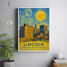 Lincoln Poster Print, Lincoln Travel Poster, Lincoln Van Gogh Style Wall Art, Lincoln, Nebraska, United States