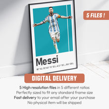 Lionel Messi Argentina Soccer Poster, Football Wall Art, Sports Decor, Fan Cave Print 1483055851