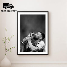 Lionel Messi Print, Football Motivational Poster, Fine Art Photography Wall Art, Sports Fan Gift, Soccer Black and White Print 4443772980