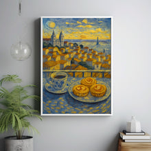 Lisbon Portugal Travel Poster, Lisbon Poster Print, Lisbon Train Wall Art, Portugal Pastel de Nata Lisbon, Food and Travel