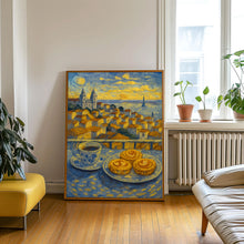 Lisbon Portugal Travel Poster, Lisbon Poster Print, Lisbon Train Wall Art, Portugal Pastel de Nata Lisbon, Food and Travel