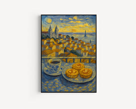 Lisbon Portugal Travel Poster, Lisbon Poster Print, Lisbon Train Wall Art, Portugal Pastel de Nata Lisbon, Food and Travel