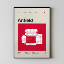 Liverpool Football Poster, Anfield Stadium Print, Mid Century Modern Soccer Poster, Spo-R1T7VJ