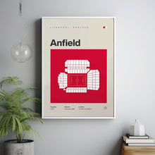 Liverpool Football Poster, Anfield Stadium Print, Mid Century Modern Soccer Poster, Spo-R1T7VJ