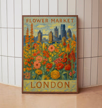 London Flower Market Poster, Wall Decor, United Kingdom Floral Illustration, Botanical Gallery Wall Art, Gift For Friend, Travel Poster
