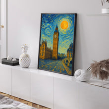 London Poster Print, London Travel Poster, London Van Gogh Style Wall Art, London, United Kingdom