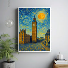 London Poster Print, London Travel Poster, London Van Gogh Style Wall Art, London, United Kingdom