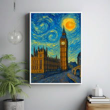 London Poster Print, London Travel Poster, London Van Gogh Style Wall Art, London, United Kingdom