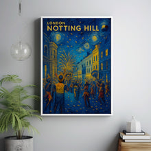 London Travel Poster, England Wall Art Print, Illustration Poster, Carnival print, Home & Office decor, Gift idea, Notting Hill Travel print
