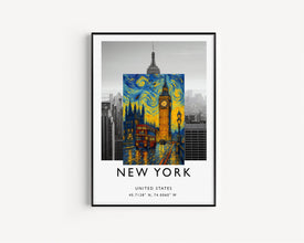 London Watercolor Painting, Big Ben Poster, United Kingdom Wall Art, Travel Print, Wedding Gift, Birthday Present