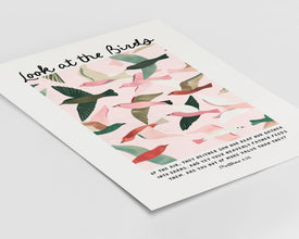 Look At the Birds Poster Christian Bible Verse Wall Art 1881363157 9855
