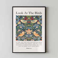 Look At the Birds, William Morris Prints, Bible Verse Wall Art, Christian Wall Art