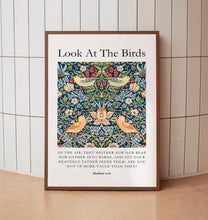 Look At the Birds, William Morris Prints, Bible Verse Wall Art, Christian Wall Art
