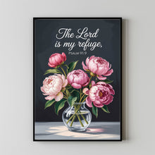 Lord is My Refuge Scripture Art Print, Christian Wall Art  Bible Verse, Gallery Wall Print, Quote 2