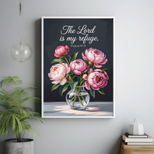Lord is My Refuge Scripture Art Print, Christian Wall Art  Bible Verse, Gallery Wall Print, Quote 2