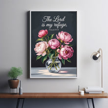 Lord is My Refuge Scripture Art Print, Christian Wall Art  Bible Verse, Gallery Wall Print, Quote 2