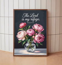 Lord is My Refuge Scripture Art Print, Christian Wall Art  Bible Verse, Gallery Wall Print, Quote 2
