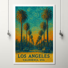 Los Angeles Print No 3, Los Angeles Photo Poster, Los Angeles Travel Wall Art, Los Angeles Map, Los Angeles Van Gogh Style, California, USA