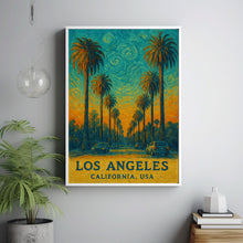 Los Angeles Print No 3, Los Angeles Photo Poster, Los Angeles Travel Wall Art, Los Angeles Map, Los Angeles Van Gogh Style, California, USA