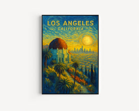Los Angeles travel poster, Los Angeles Griffith Observatory Poster Wall Art, La California travel print, Personalized Wall Home Decor