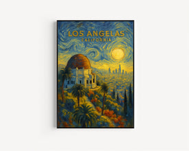 Los Angeles travel poster, Los Angeles Griffith Observatory Poster Wall Art, La California travel print, Personalized Wall Home Decor1