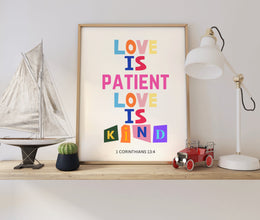 Love is Patient Wall Print, Religious Print, Christian Poster, Scripture Art, Bible Verse, Digital Download, Wall Decor, Christian Gift 1683789861