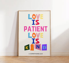 Love is Patient Wall Print, Religious Print, Christian Poster, Scripture Art, Bible Verse, Digital Download, Wall Decor, Christian Gift 1683789861