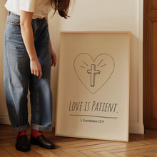 Love is Patient Wall Print, Spiritual Art, Christian Poster, Bible Verse, Digital Download Print, Wall Decor, Printable Art, Christian Gift 1651636812