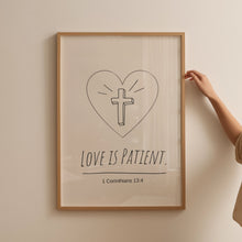 Love is Patient Wall Print, Spiritual Art, Christian Poster, Bible Verse, Digital Download Print, Wall Decor, Printable Art, Christian Gift 1651636812